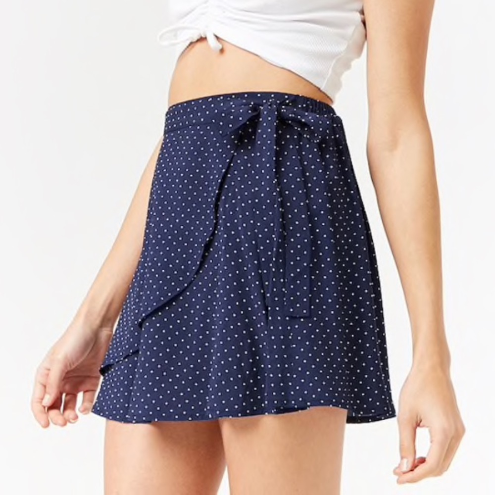 Blue wrap skirt